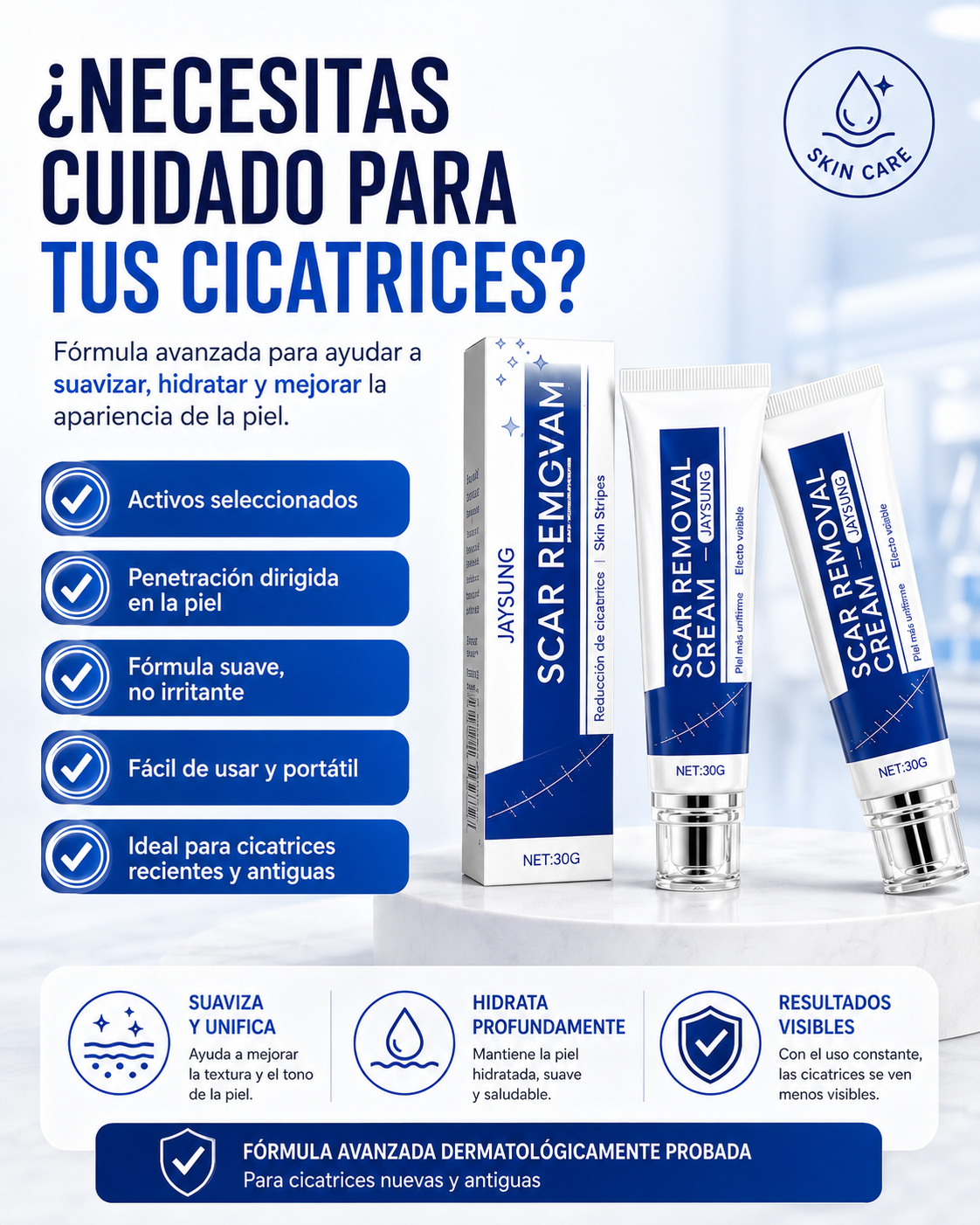 SCAR REMOVAL CREAM® - Crema para eliminar cicatrices✅